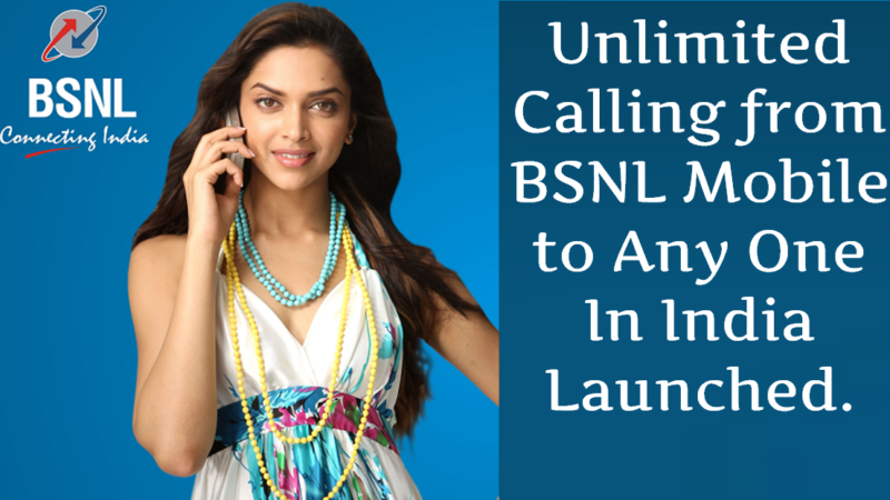 Unlimited Calling from BSNL Mobile to Any One In India Launched.