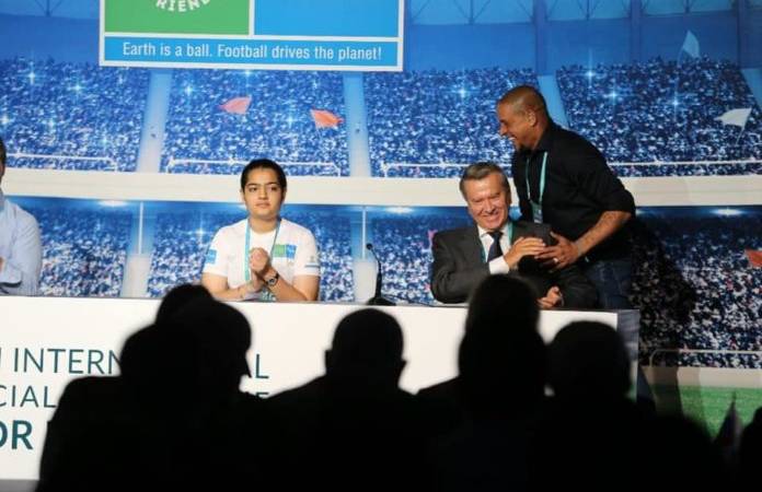 Ananya Kamboj representing as Young Ambassador at 2019 International Football for Friendship