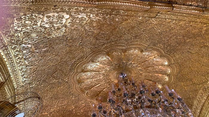 Gold plated ceiling of Golden Temple