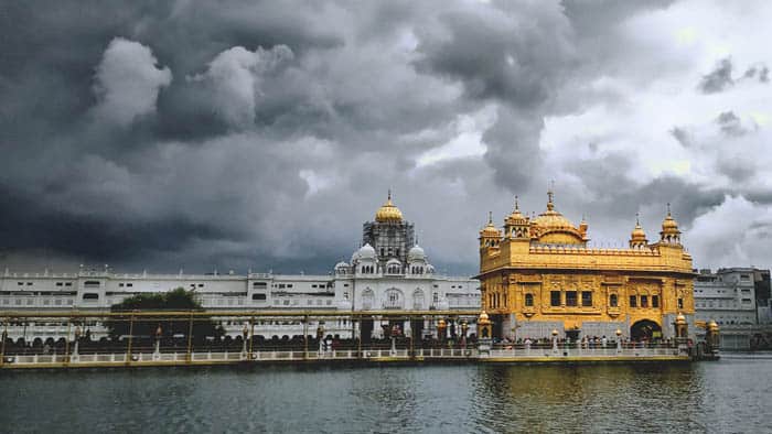 Golden Temple with clouds