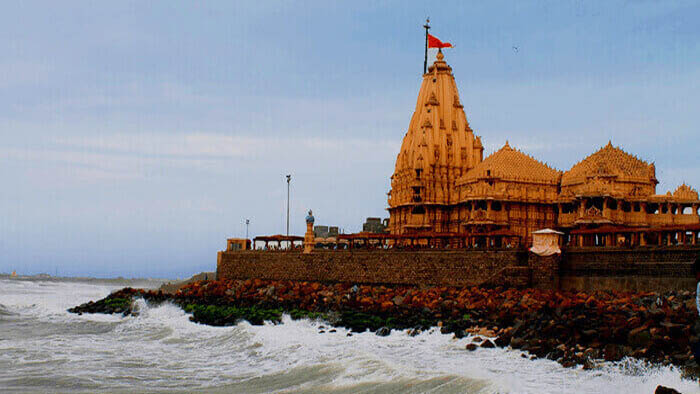 Somnath temple near sea