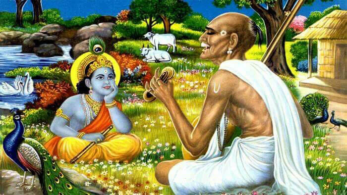 Surdas with krishna