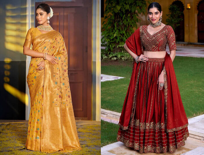 Saree or Lehenga for Weddings: How to Choose the Right Outfit for Every Function